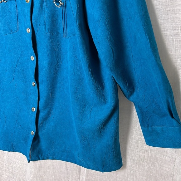 Penningtons button front lightweight  jacket,1X, textured,suede feel,EC, PTP 25 - Picture 6 of 12